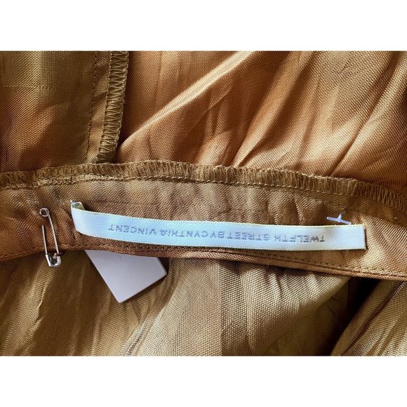 NWT 12th Street by Cynthia Vincent Gold Sparkle Skirt  Size 2 - Picture 5 of 11